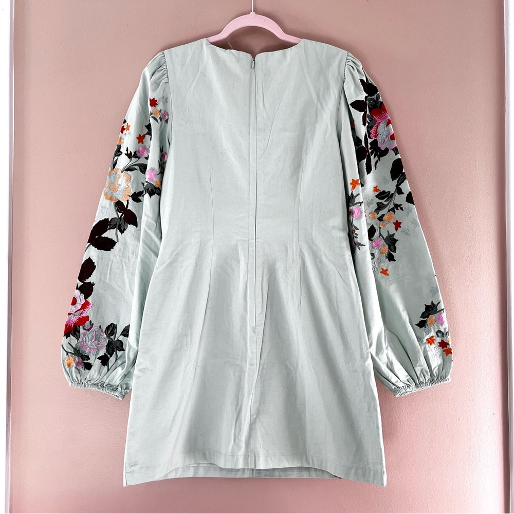 NWT Anthropologie Let Me Be Long-Sleeve Embroidered Mini Dress - Picture 5 of 10